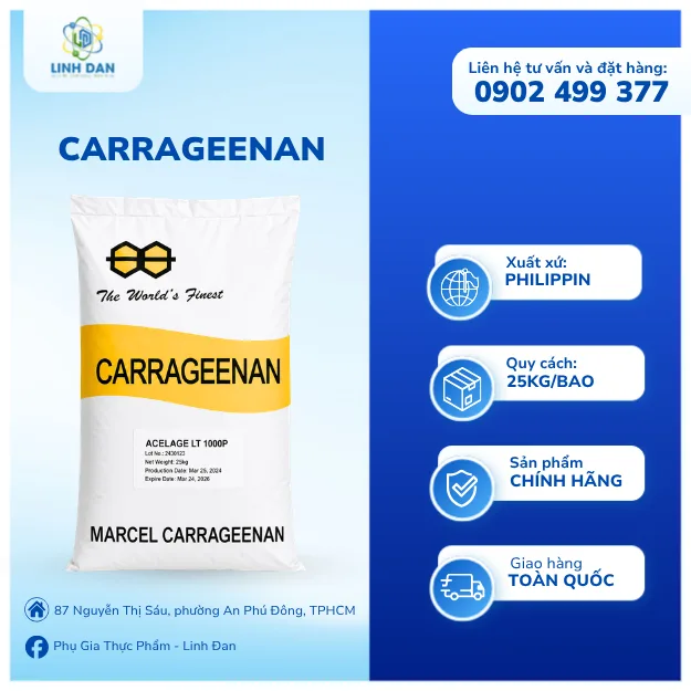Phụ Gia Tạo Giòn Dai Carrageenan (Chất ổn định E407)