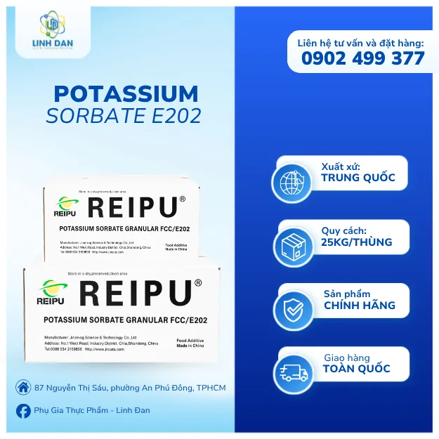 phụ gia bảo quản thực phẩm Potassium Sorbate E202