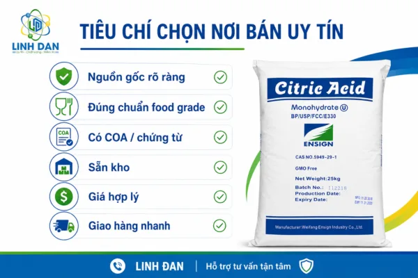 Acid Citric mua ở đâu TPHCM
